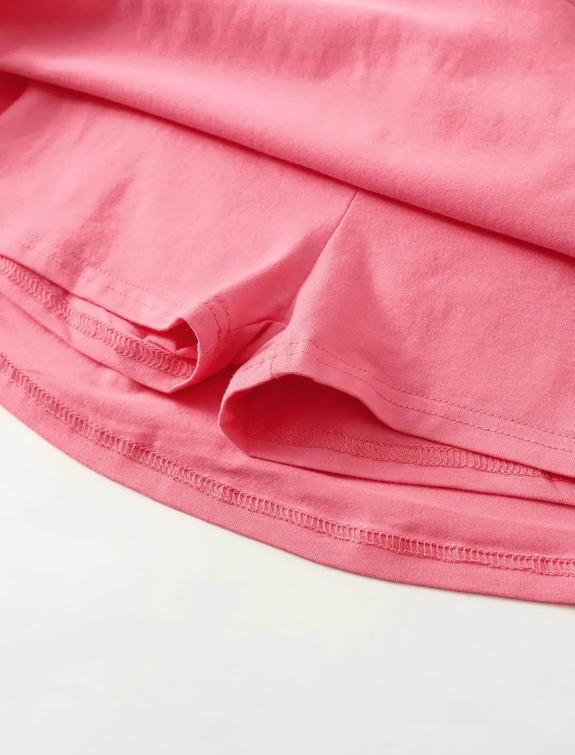 2 Pack Girls Skirts Elastic Flared Plain Tennis Skater Skirts with Built-in Shorts Kids Active Flowy Skorts