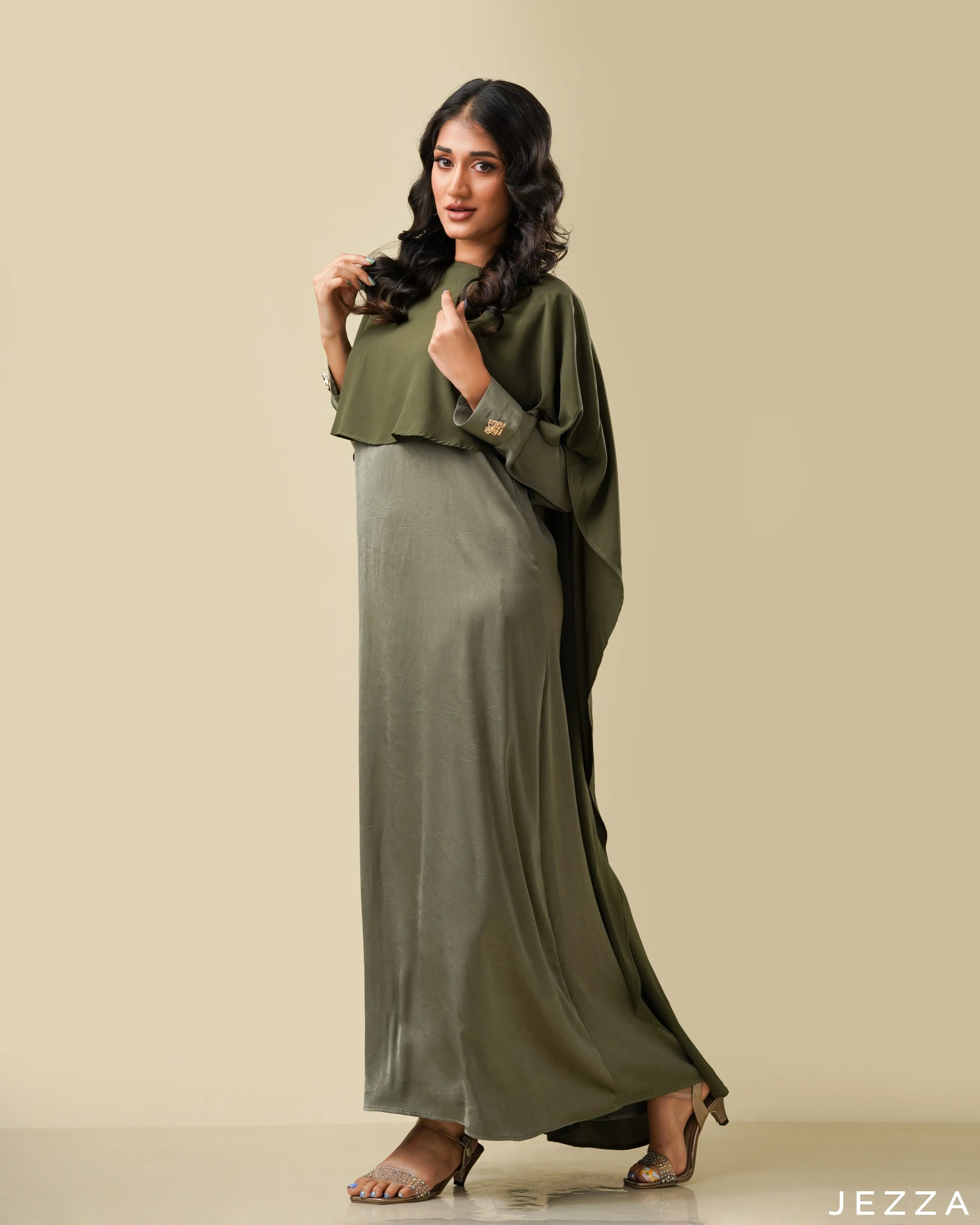 A-Line Dress With Cape 56001