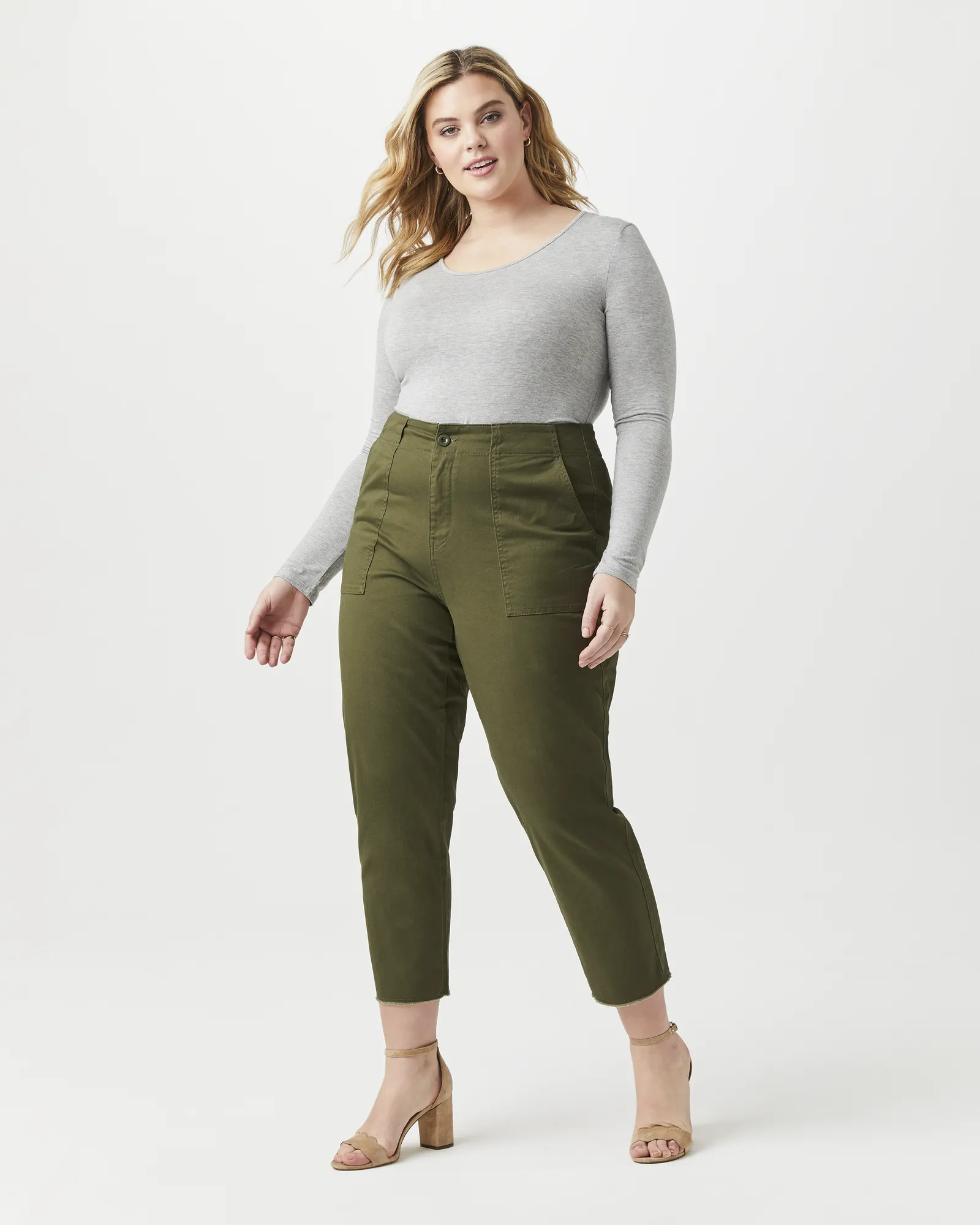 Cynthia Cropped Utility Pant | Olive Green