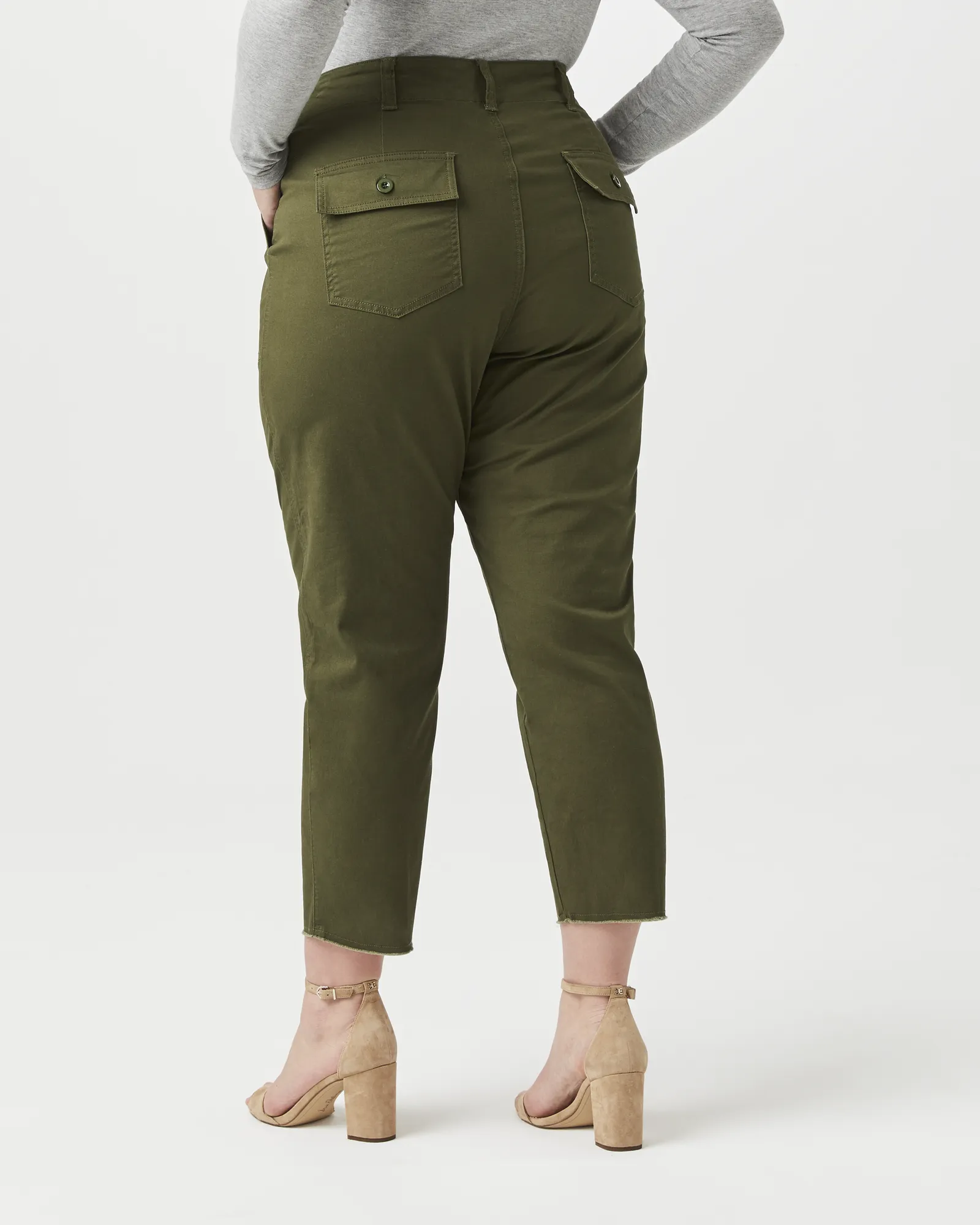 Cynthia Cropped Utility Pant | Olive Green