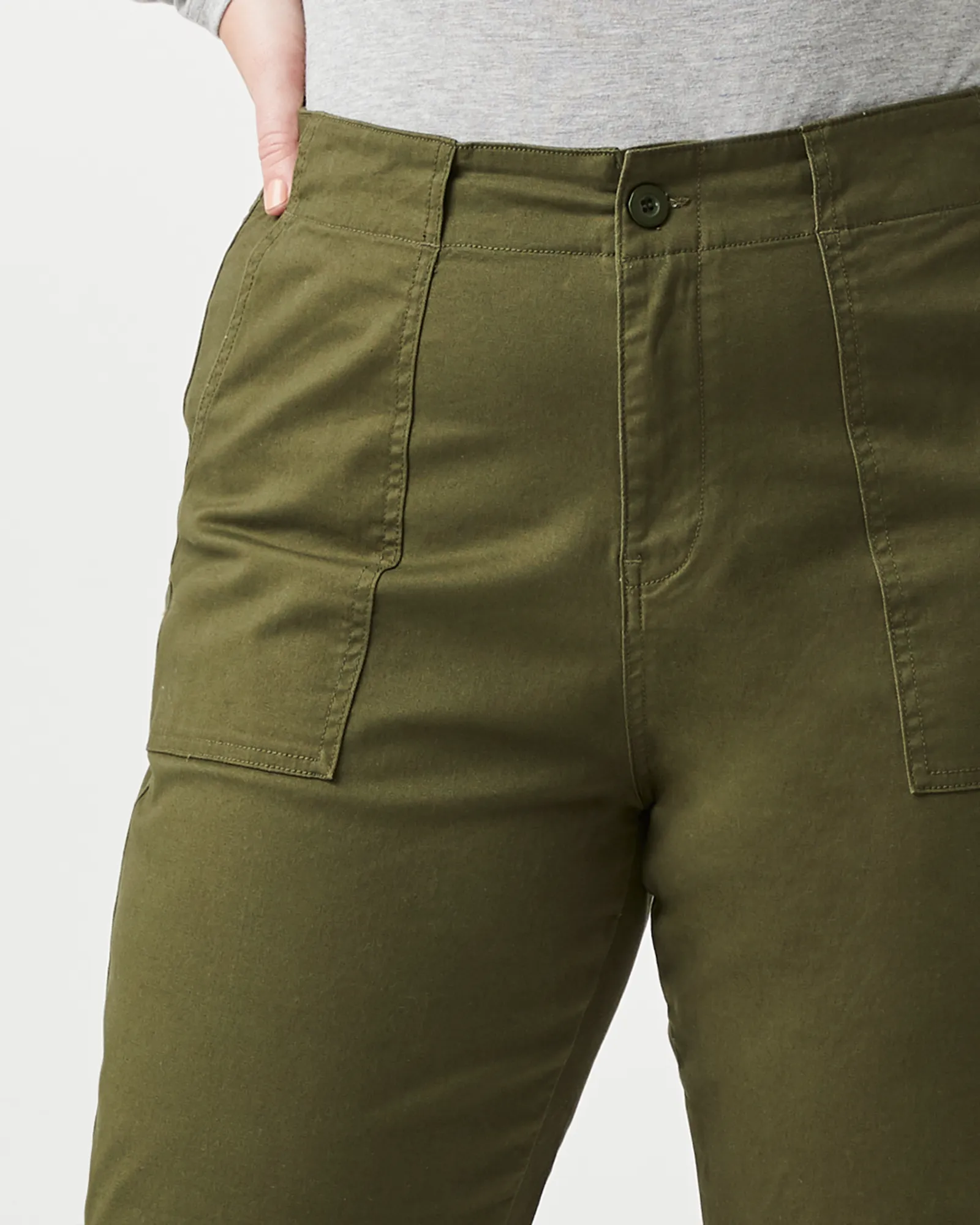 Cynthia Cropped Utility Pant | Olive Green