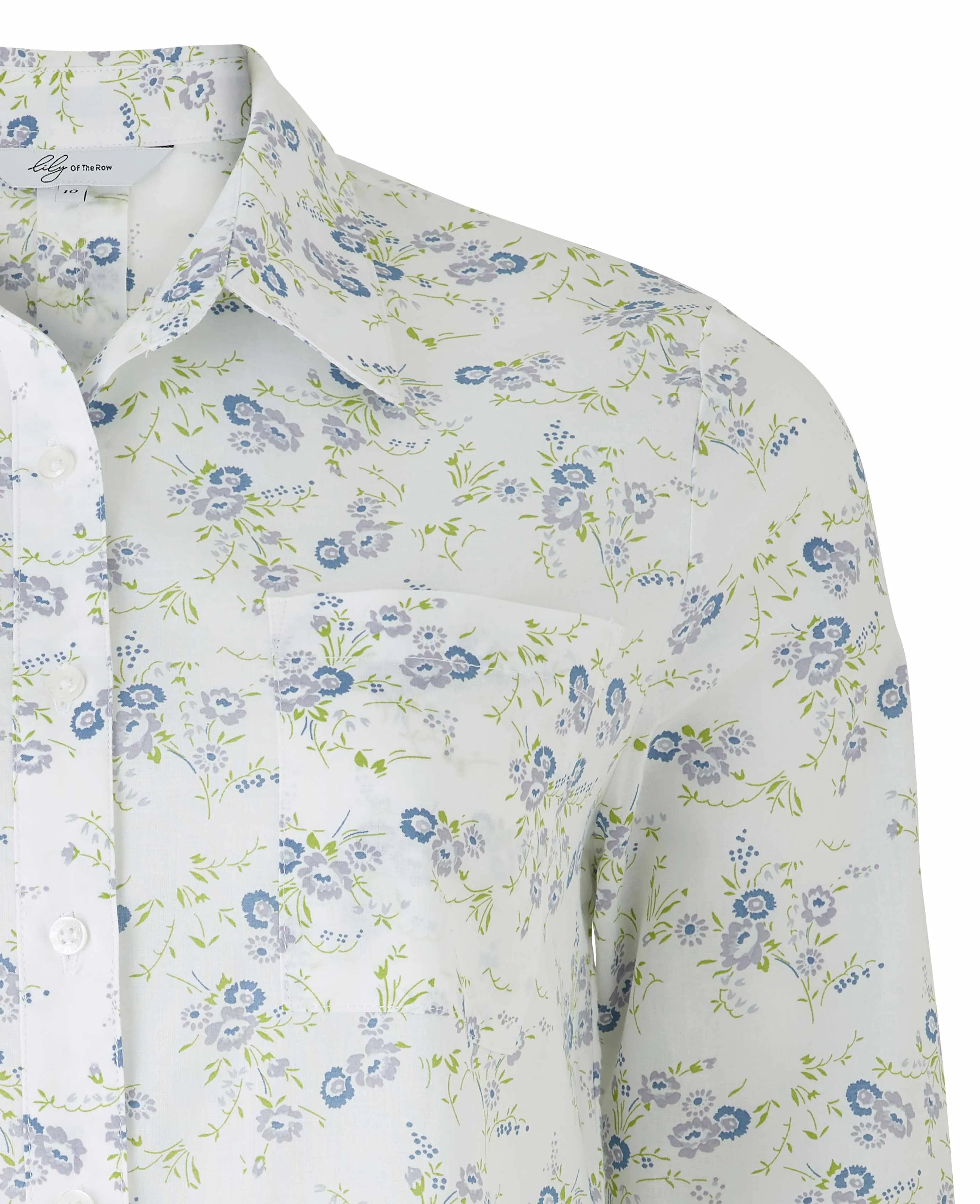 Ditsy Vintage Print Semi-Fitted Women's Shirt