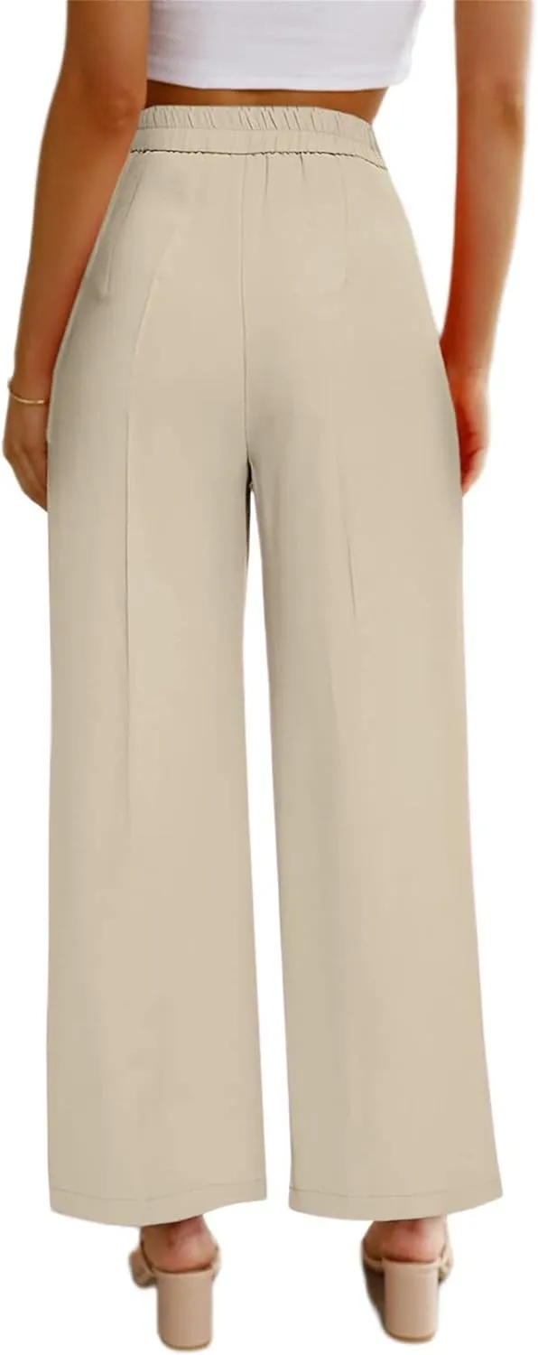 Dress Pants Women Dressy High Waisted Wide Leg Cargo Pants Long Straight Leg Suit Pant Business Work Office Trousers