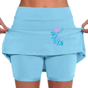 Golf Skirts for Women High Waistd Midi Tennis Skorts with Pockets Tummy Control Stretchy Aline Yoga Skirt with Shorts