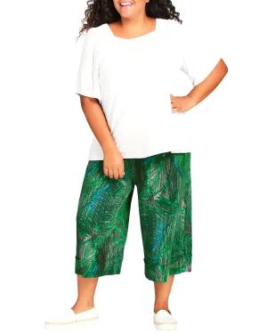 Marley Wide Leg Knit Capris | Kelly Green
