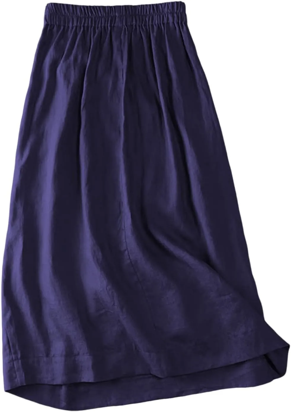 Maxi Skirts for Women Summer Loose Casual Trendy Button Solid Color Flowy Vacation Linen Skirt, M-2XL