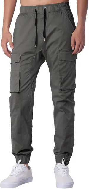 Mens Workout Cargo Sweatpants for Men Men's Cotton Casual Cargo Pants Lightweight Stretch Work Hiking Outdoor Elastic