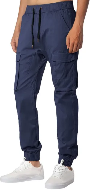 Mens Workout Cargo Sweatpants for Men Men's Cotton Casual Cargo Pants Lightweight Stretch Work Hiking Outdoor Elastic