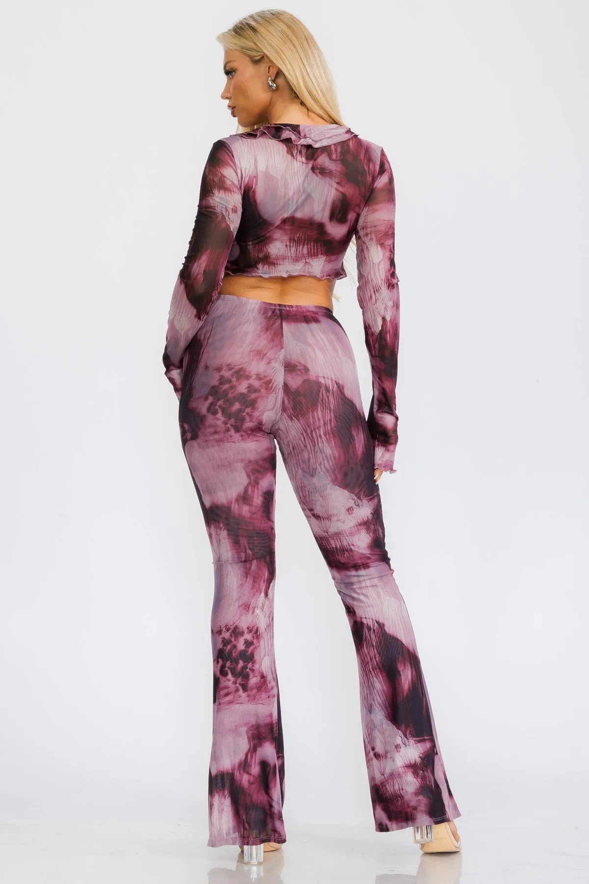 Passion Mesh Pant Set Purple
