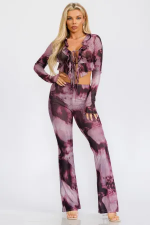 Passion Mesh Pant Set Purple