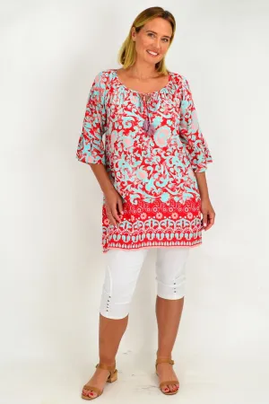 Peach Can Tunic Top Caftan