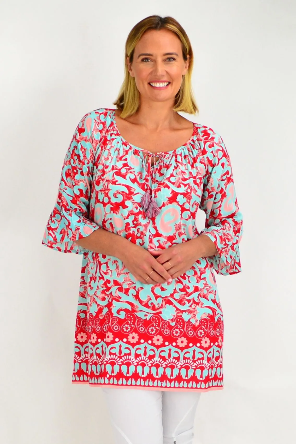 Peach Can Tunic Top Caftan