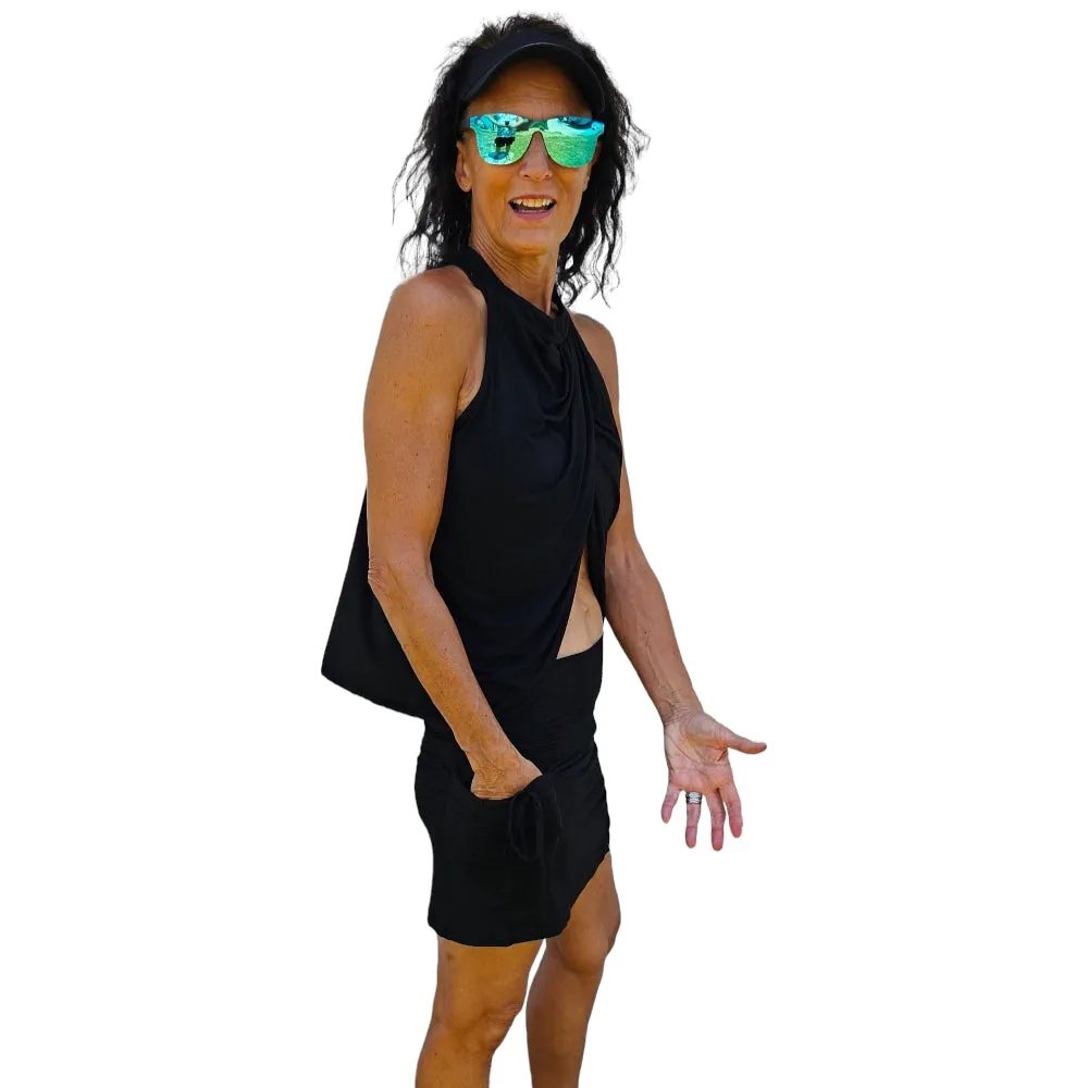 Skort Black Soft Sustainable Bamboo Fabric