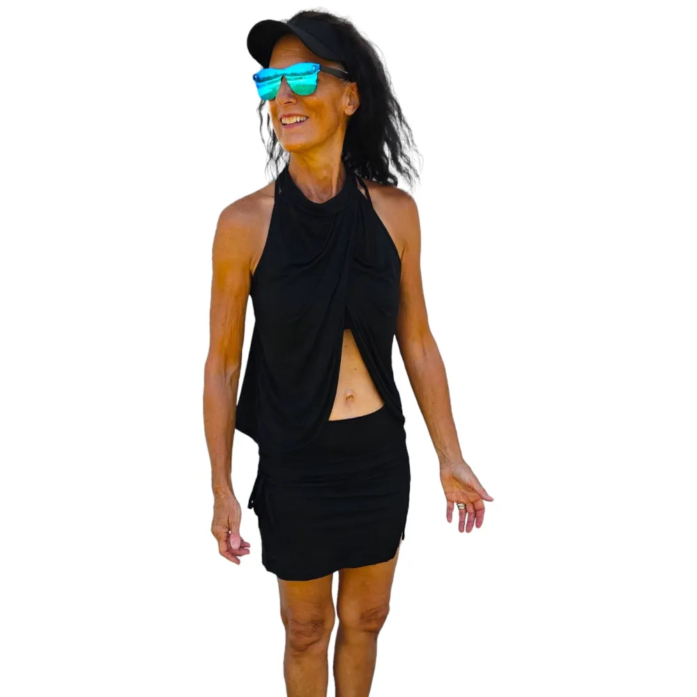 Skort Black Soft Sustainable Bamboo Fabric