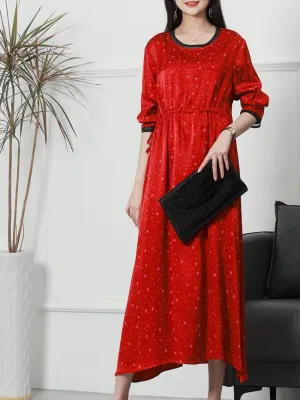 Stylish Petite Round Neck A-line Dress