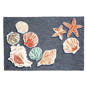 Trans-Ocean FRONTPORCH Indoor/Outdoor Hand Tufted  Durable Area Rug  - Denim