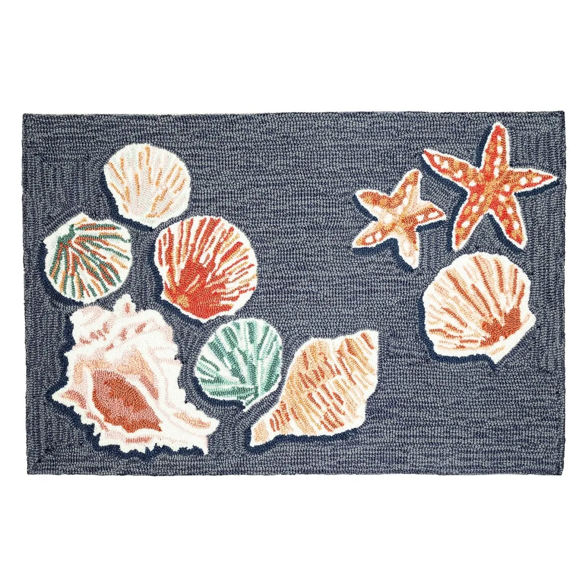 Trans-Ocean FRONTPORCH Indoor/Outdoor Hand Tufted  Durable Area Rug  - Denim