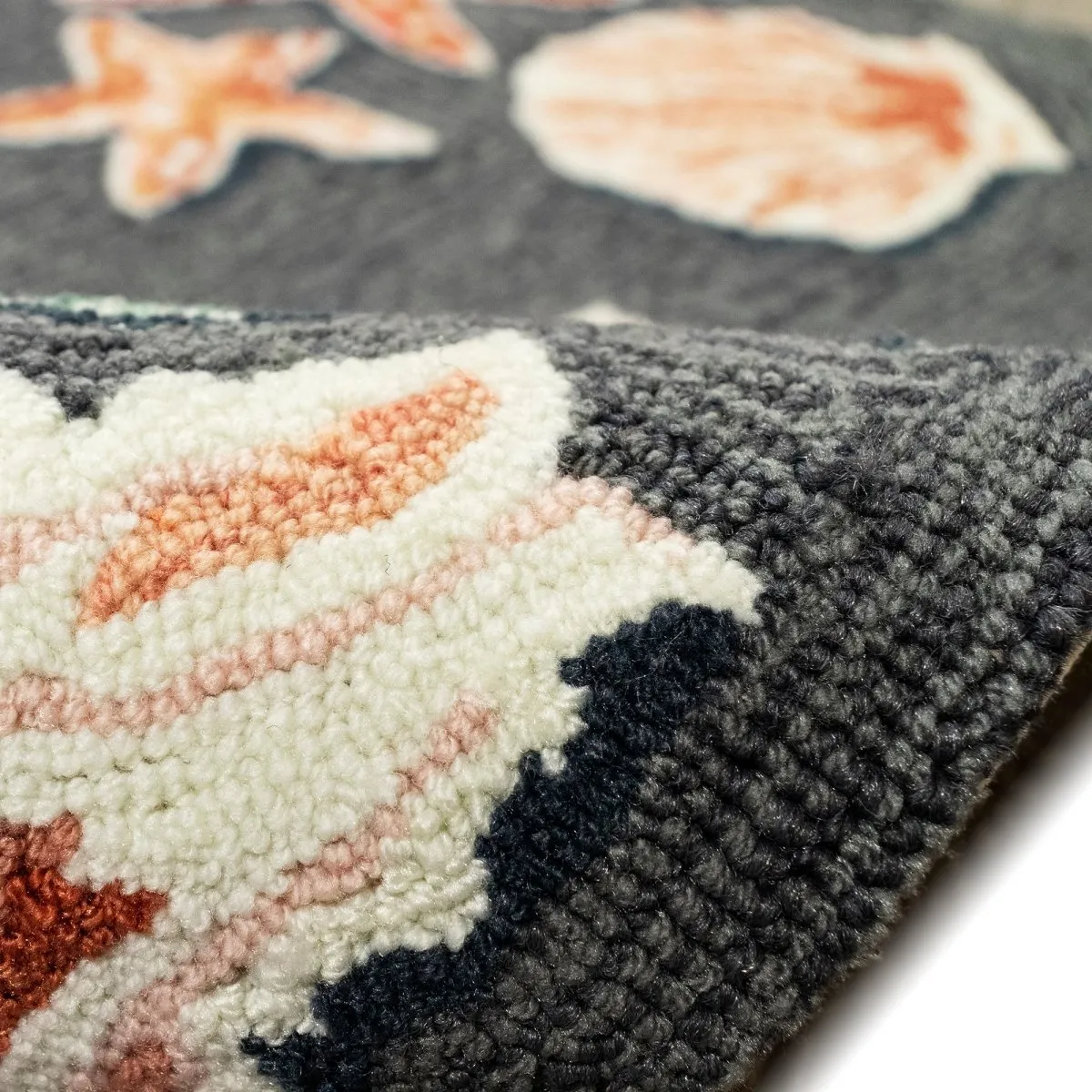 Trans-Ocean FRONTPORCH Indoor/Outdoor Hand Tufted  Durable Area Rug  - Denim