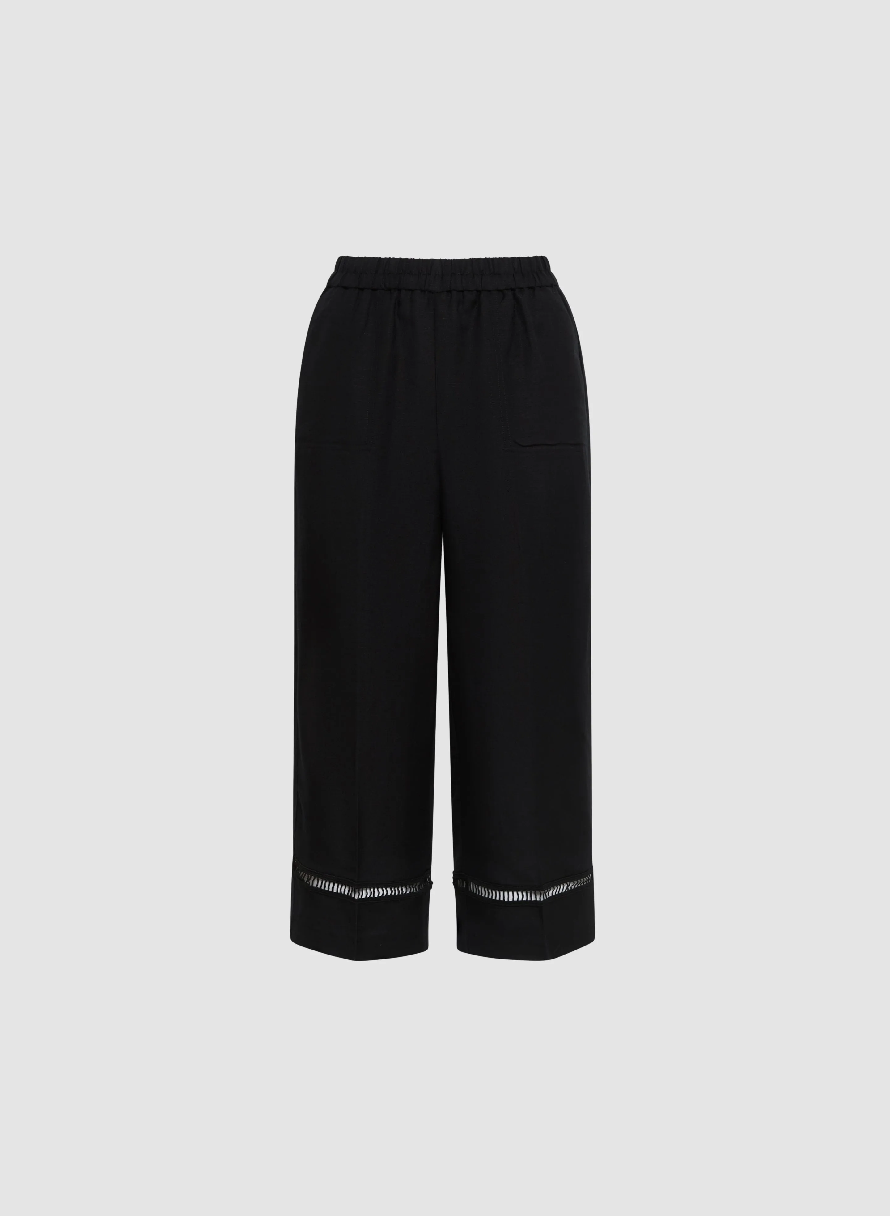 Wide Leg Linen-Blend Capris