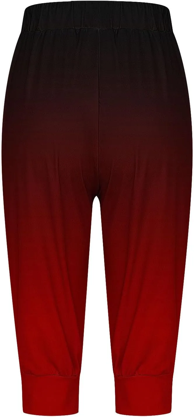 Womens Capri Sweatpants Joggers Summer Casual Cropped Jogger Pants Gym Workout Yoga Capris with Pockets