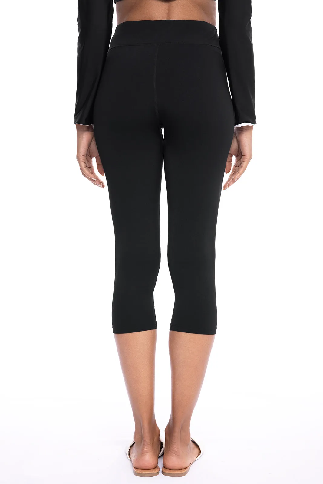 Women's Deep Water Swim Capris | Black