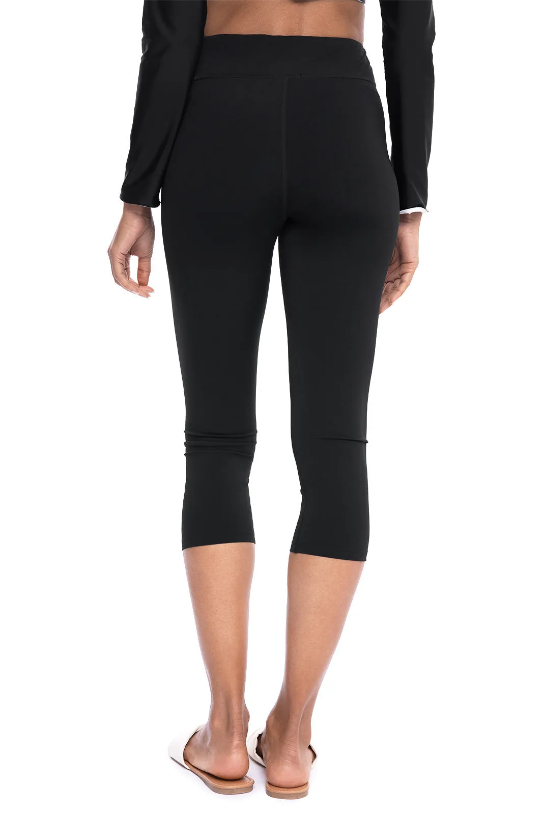 Women's Deep Water Swim Capris | Black