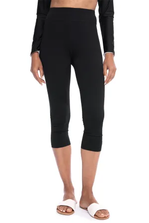 Women's Deep Water Swim Capris | Black