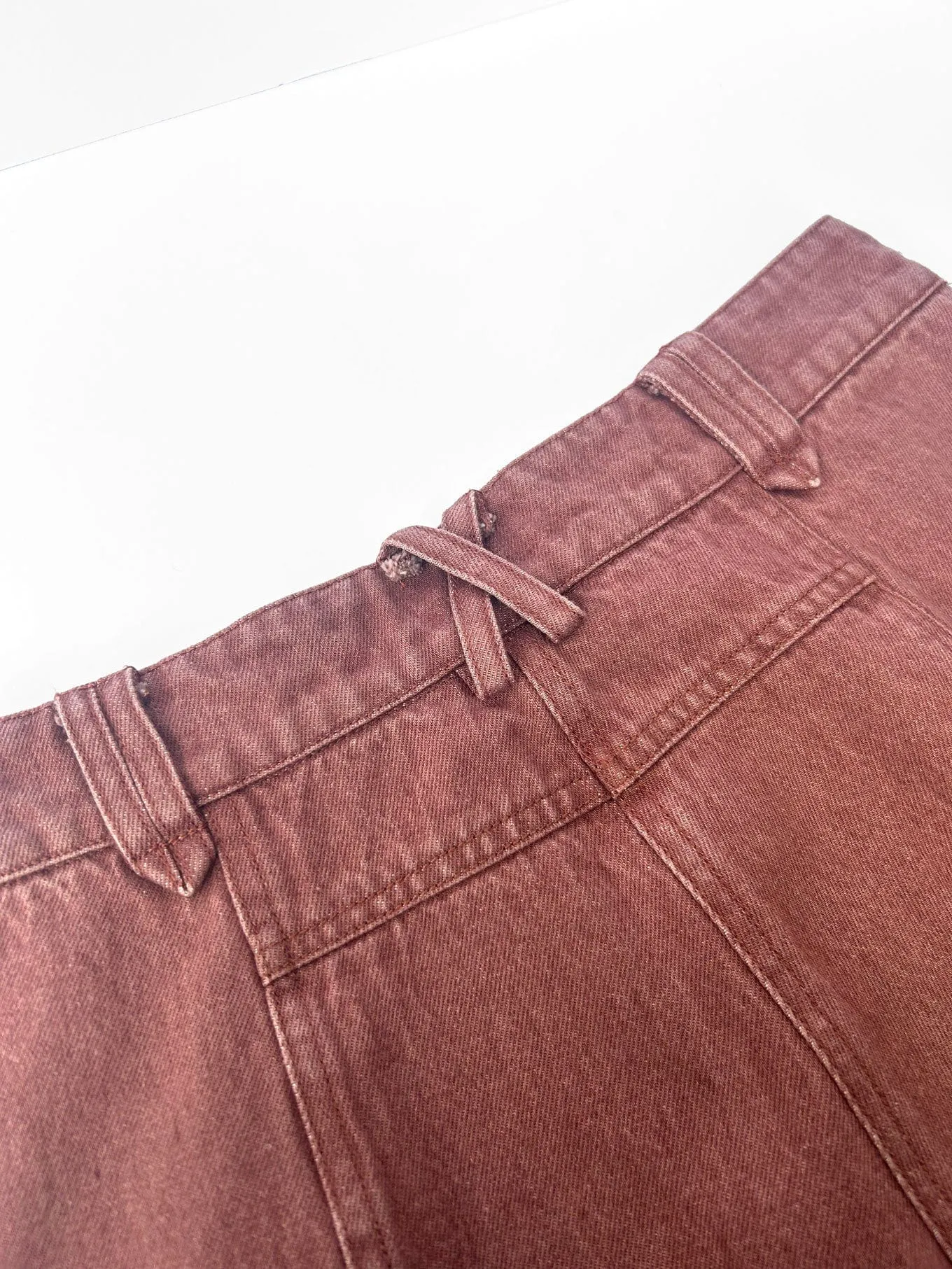 Yaka Women's Organic Cotton Twill Denim Trousers | Red Wash
